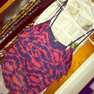 Red and blue crop top