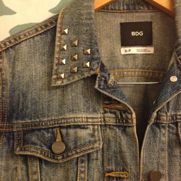 Denim jacket stud detailing