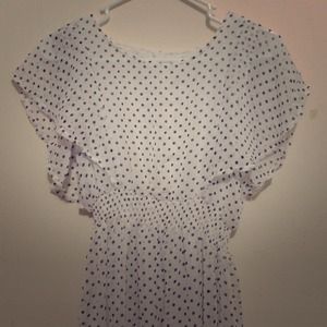 White and Black Polka Dot Dress NWOT