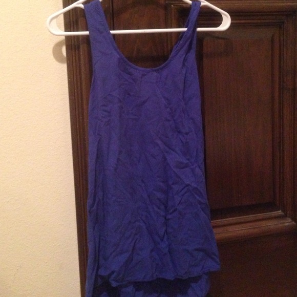 Blue tank with cutouts