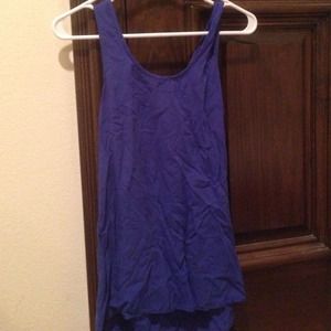 Blue tank with cutouts