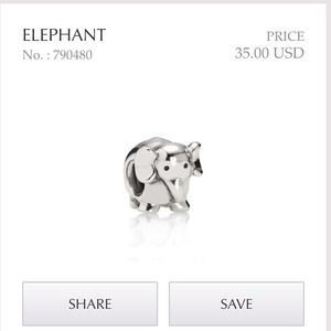 Elephant pandora charm