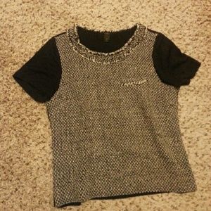 SOLD!!!NWOT J.Crew Navy White XS Knit Top