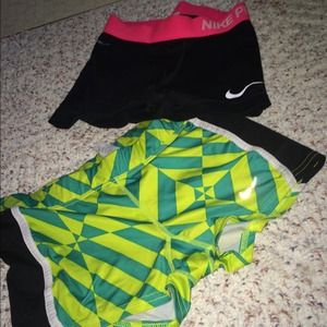 black - Nike pro green Nike spandex