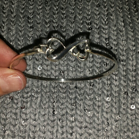 Sterling silver infinity heart bangle