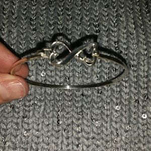 Sterling silver infinity heart bangle