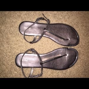 Pewter sandals