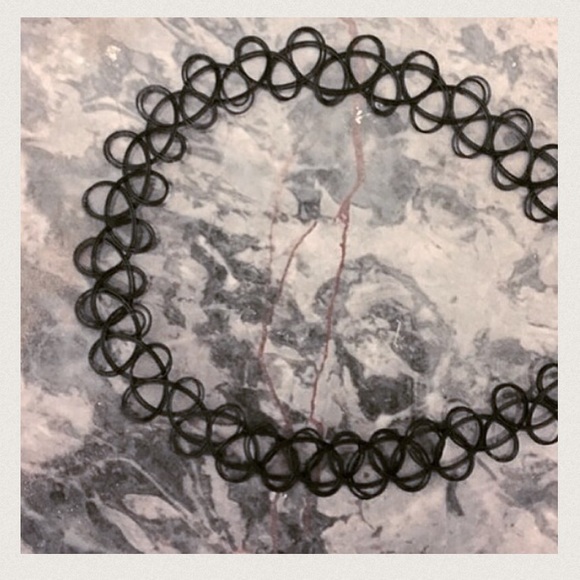 90s grunge goth black tattoo choker