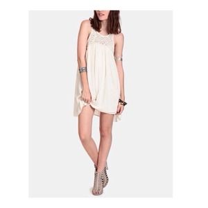 Cream crochet detail dress