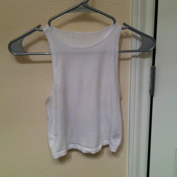 White high neck crop top