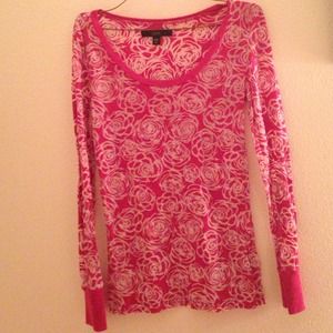 Pink see through top with roses