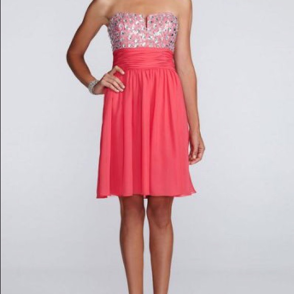Coral dress by Adrianna Papell