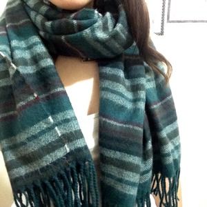 Thick and Cozy Green Multi Scarf