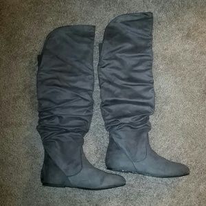 Gray Thigh-High Boots