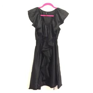 Chic little black dress with ruffles