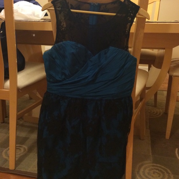 Blue and black cocktail dress