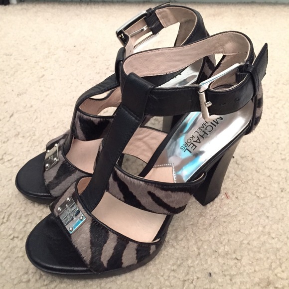 Michael Kors Zebra Chunky Heel Size 7