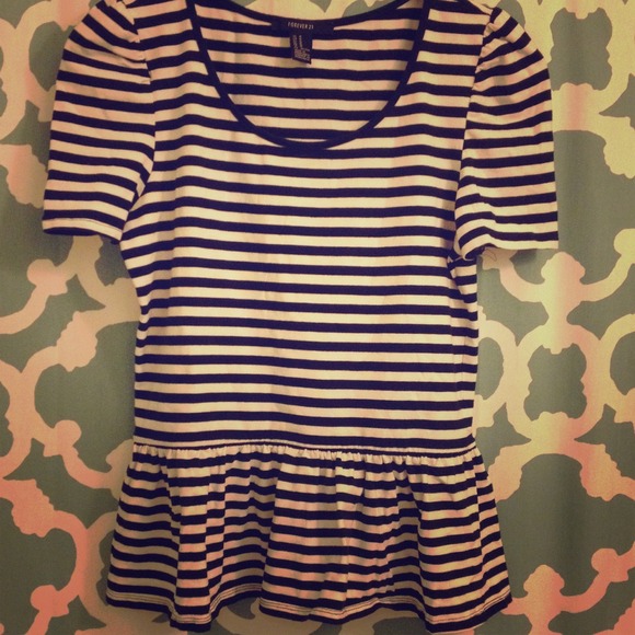 Striped forever 21 peplum