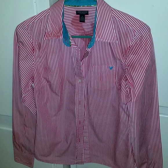 American Eagle Pink stripped shirt