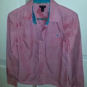 American Eagle Pink stripped shirt