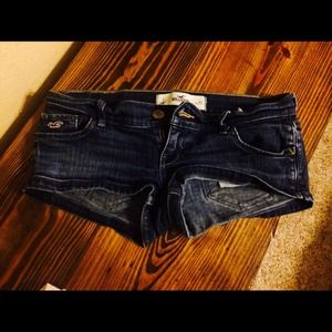 hollister blue jean shorts