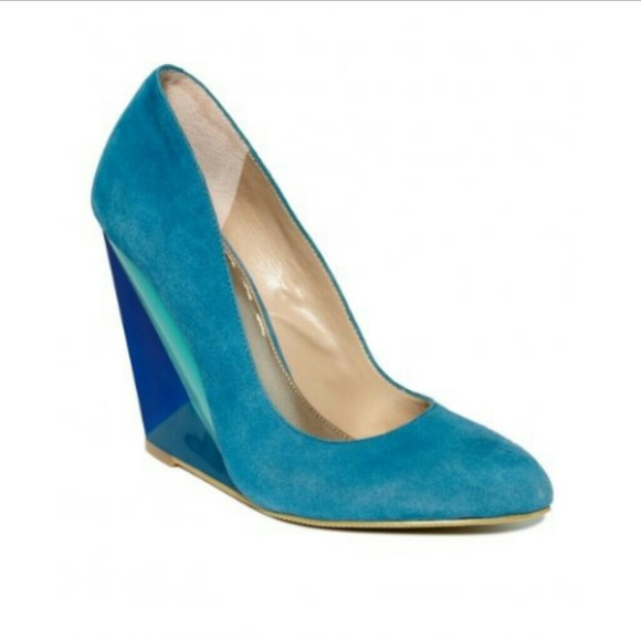 Colorblock blue wedge heels Rachel Roy