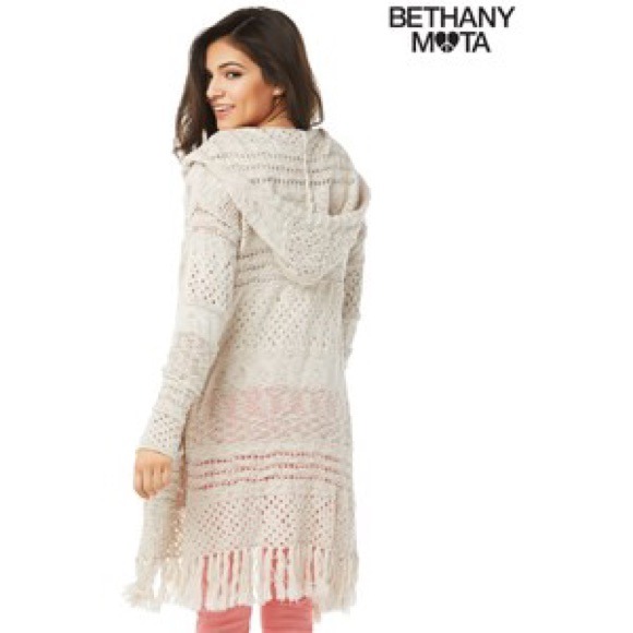 Bethany Mota holey cardigan hooded boho