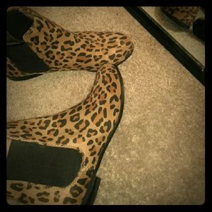 Cheetah print booties