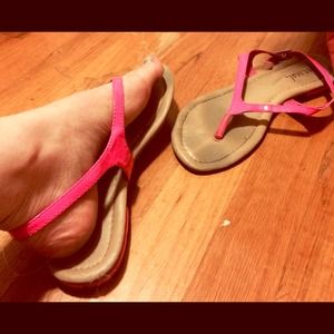 Bright pink sandals