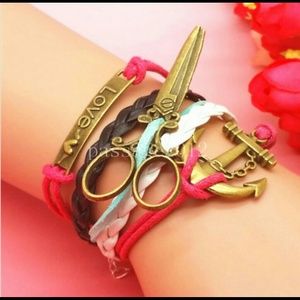 Infinity bracelet love red and white