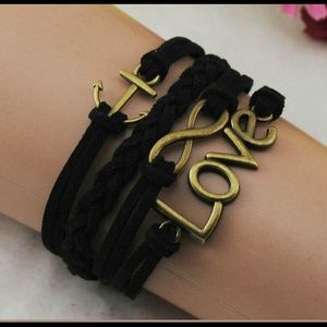 Infinity bracelet black love charm