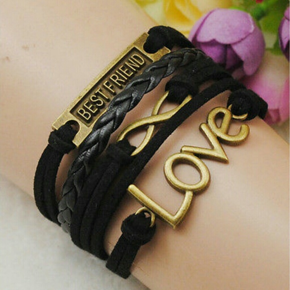 Infinity bracelet best friend love black