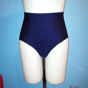 Navy Blue High Waist Bikini Bottoms