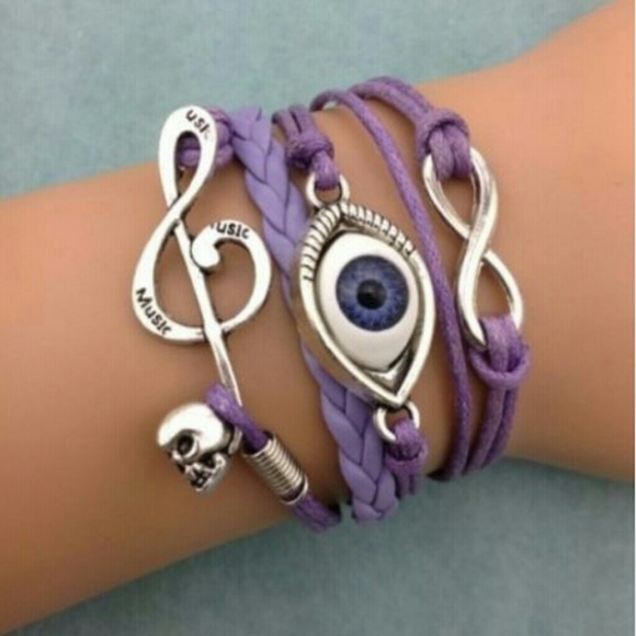 Infinity bracelet purple eyeball