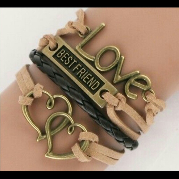 Infinity bracelet brown and black best friend love
