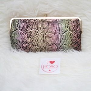 Hobo Int. LAUREN Wallet Iridescent Snake print NWT