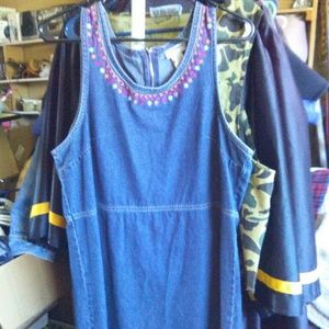 Expressions Denim Embroidered Dress (M)