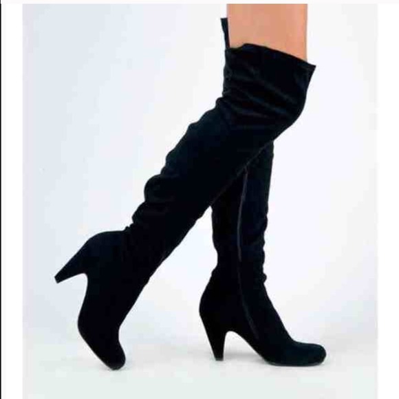 Over the knee black boots