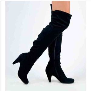 Over the knee black boots