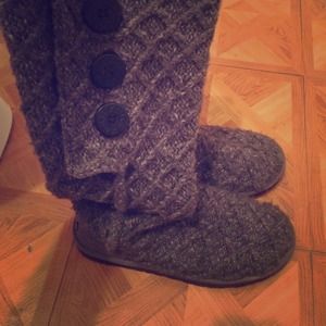 Charcoal Gray Crocheted UGGS