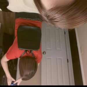 Additional pic of black leather back pack