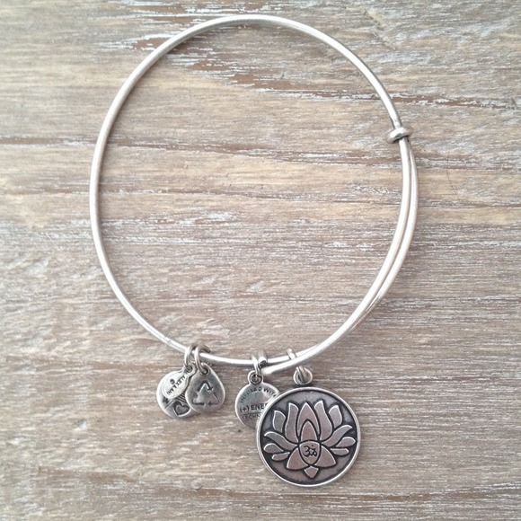 Alex and Ani lotus peace petals charm bracelet