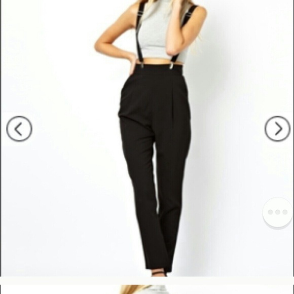 high waisted suspender trousers