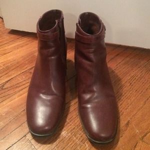 Maroon ankle boots