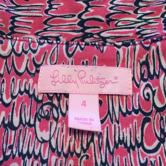 ❌SOLD❌Lilly Pulitzer pink silk jersey shirtdress - Picture 4 of 4