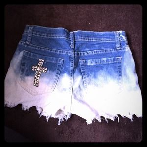 Forever 21 Jean shorts with a cross