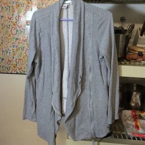 Gray Zip Cardigan