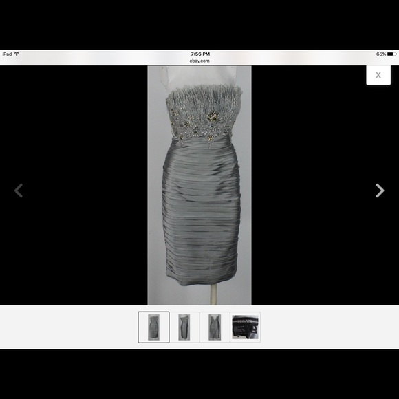 Sold PROM Terani couture silver dress size 2 - Picture 5 of 6