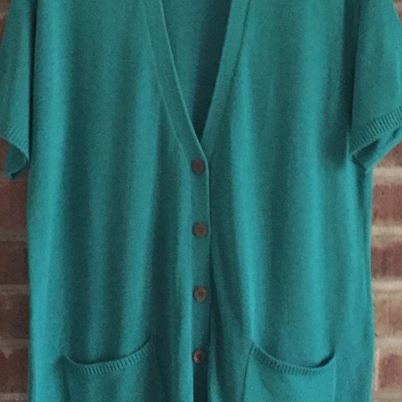 Women's teal cardigan button down size large