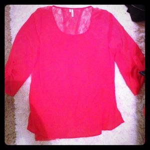 Women's orange Lacey top